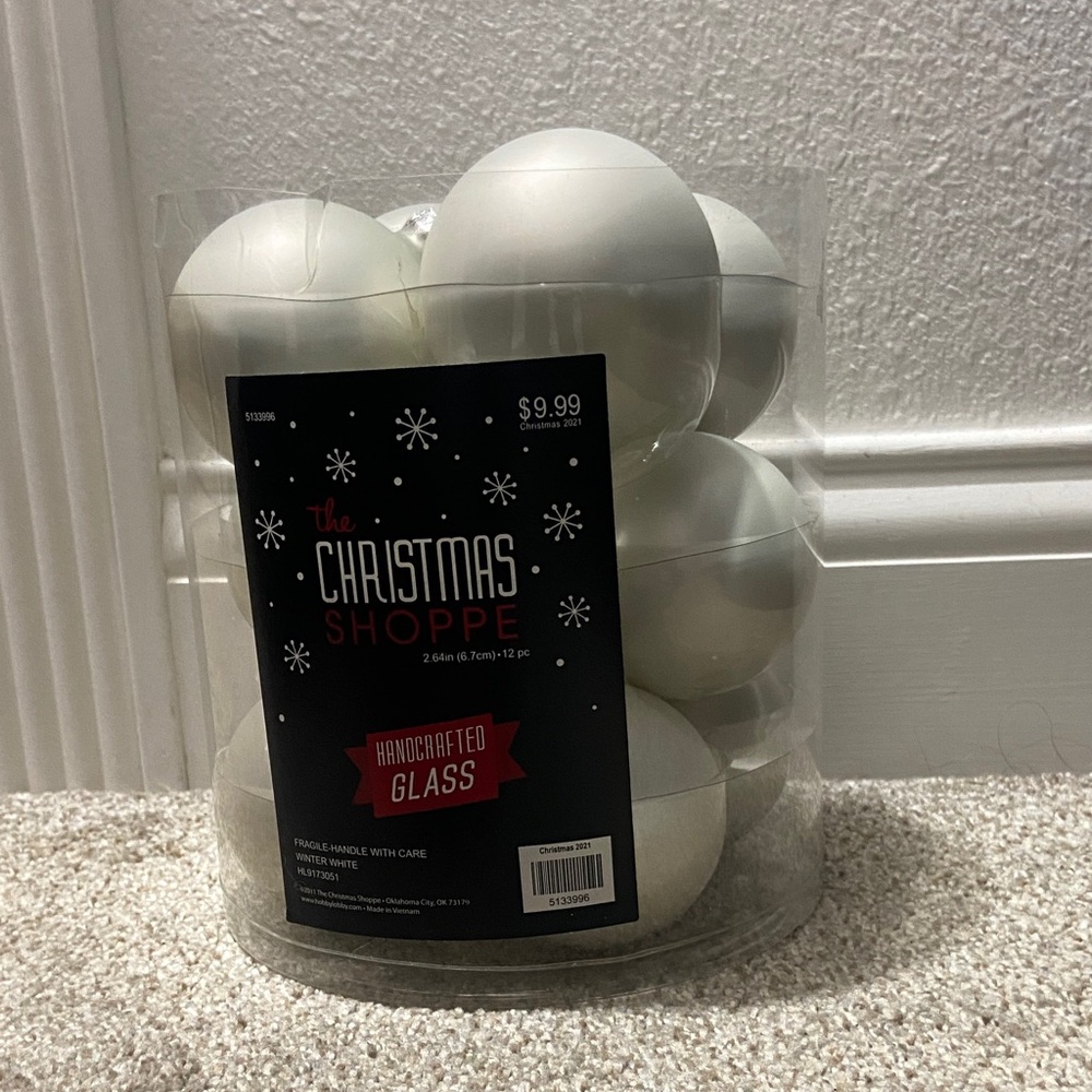 Hobby Lobby Frosted White Holiday Ornament